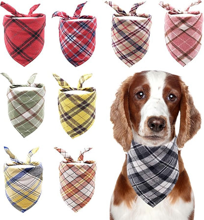 PET SHOW 50pcs Bulk Plaid Small Dog Bandanas
