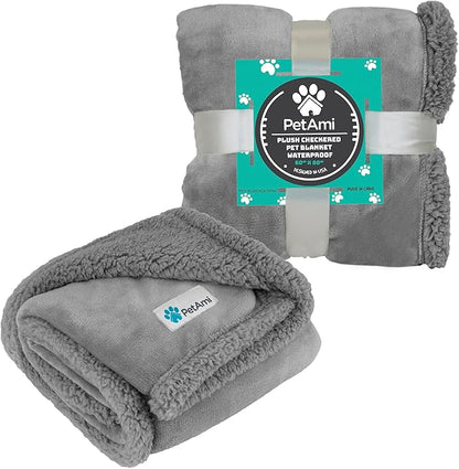 PetAmi WATERPROOF Dog Blanket for Bed 80x60 Light
