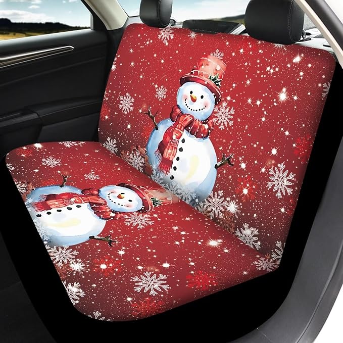 Merry Christmas Snowman Universal Car Seat Covers Full