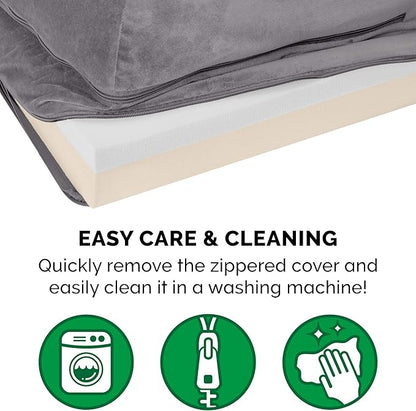 Furhaven Memory Foam Dog Bed for Large Dogs w/ Removable Bolsters & Washable Cover 125 lbs