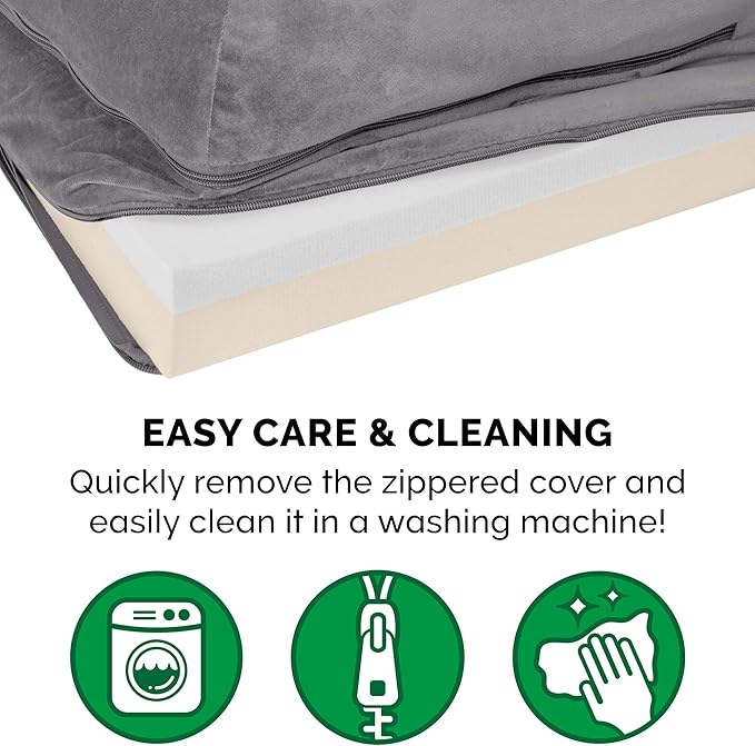 Furhaven Memory Foam Dog Bed for Medium/Small Dogs w/ Removable Bolsters & Washable Cover 35 lbs