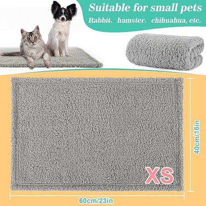 Sherpa Fleece Dog Blanket - Pet Blanket for Cats Soft Small Puppy Blankets for Small Dogs Indoor Cats Fluffy Dog Pet Throw Blanket for Dog Small Fleece Warm Grey Dog Blanket for Bed