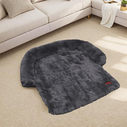 Calming Dog Bed Fluffy Plush Dog Mat for Furniture Protector with Removable Washable Cover for Large Medium Small Dogs and Cats (Small(35x31x5)