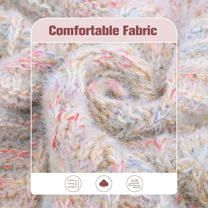 BEAUTYZOO Small Dog Sweater -Turtleneck Pullover Classic Cable Knit Fuzzy Winter Coat Dog Cold Weather Clothes for Small Medium Dogs Puppy Girl Boys(Gradient Beige, M)