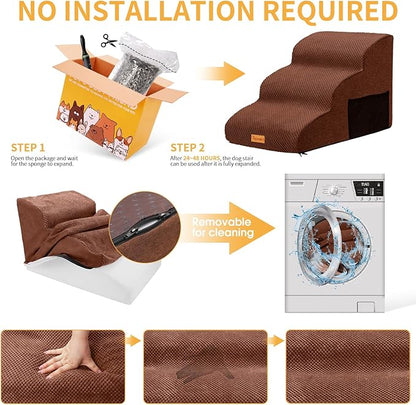 Topmart 3 Tiers Foam Dog Ramps/Steps 1 Pet