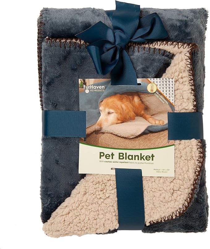Furhaven Waterproof & Self-Warming Throw Blanket for Dogs & Indoor Cats