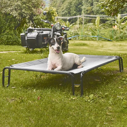 pettycare Elevated Outdoor Dog Bed 35 lbs,Grey