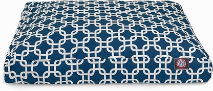 Navy Blue Links Small Rectangle Indoor Outdoor Pet