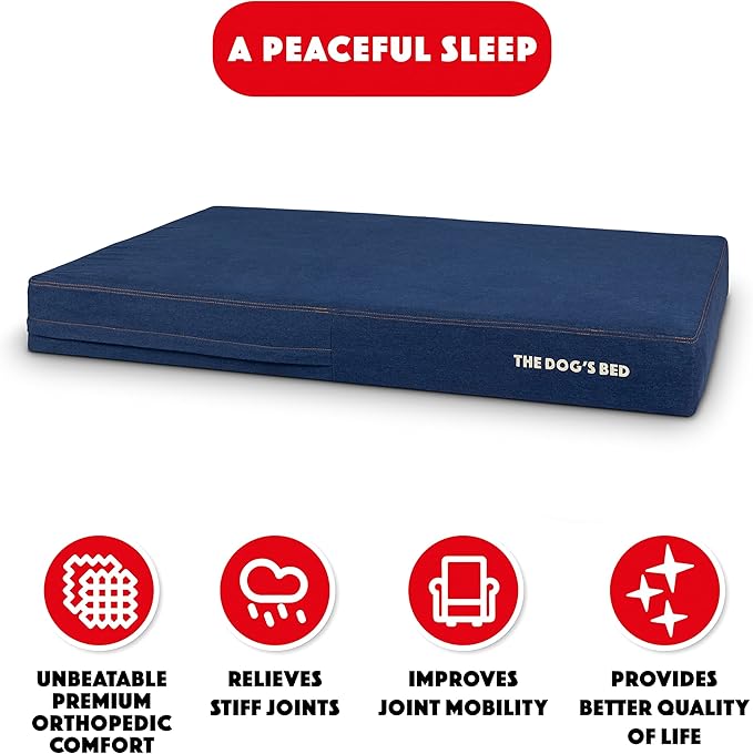 The Dog’s Bed Orthopedic Memory Foam Dog Bed Denim54x36, Pain