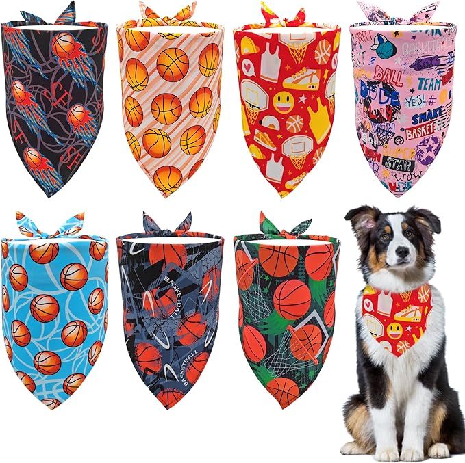Sports Dog Bandanas for Large Dogs Breed 33 7PCS