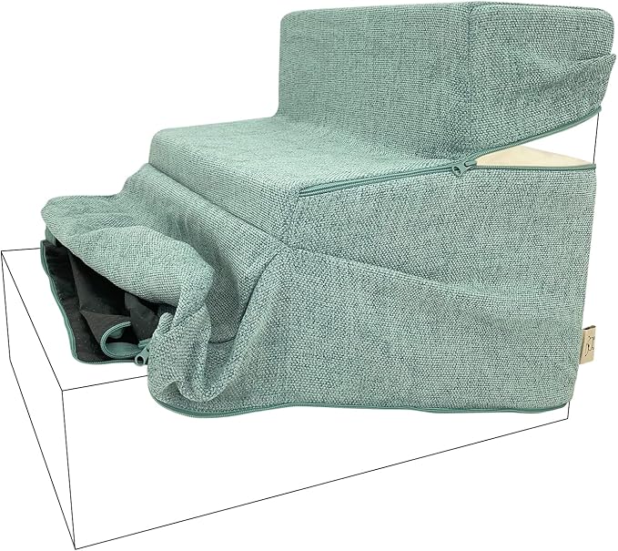 Best Pet Supplies Foldable Pet Stairs Cover for Foam Dog Ramps 3-Step