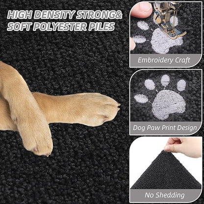 BEQHAUSE Dog Door Mat for Muddy Paws Dirt Trapper Absorbent Entryway Rug Non-Slip Washable Dog Mat Low-Profile Indoor Door Mats Soft Welcome Mat for Muddy Wet Shoes and Paws 24"x36"
