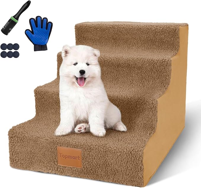 Topmart Dog Stairs for Small Dogs 4-Step,16”H, Pet