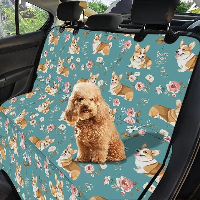 AFPANQZ Corgi Floral Car Dog Cat Seat Cover