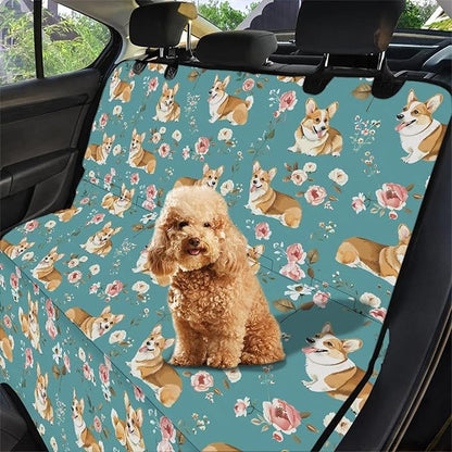 AFPANQZ Corgi Floral Car Dog Cat Seat Cover