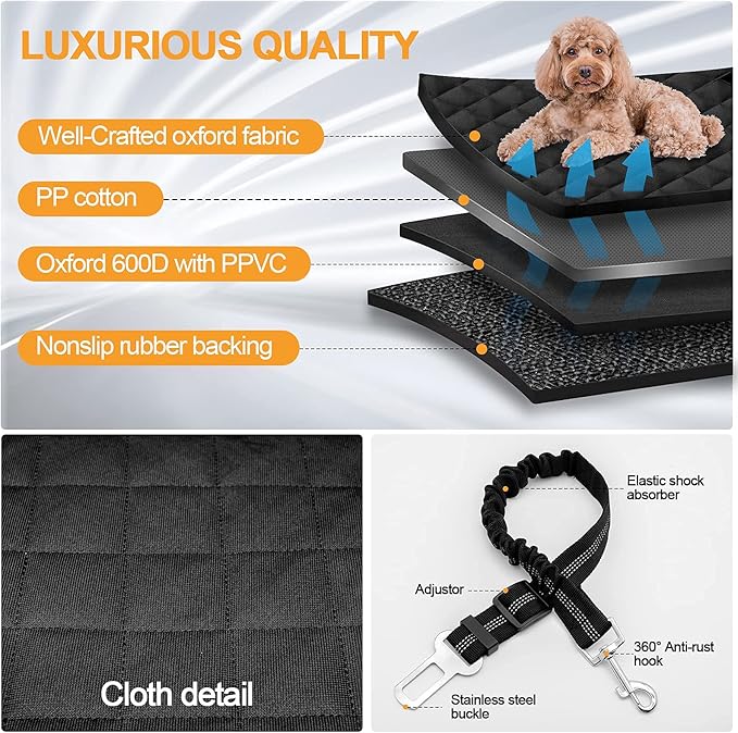 Dog Front Seat Cover for Cars 1 Elastic