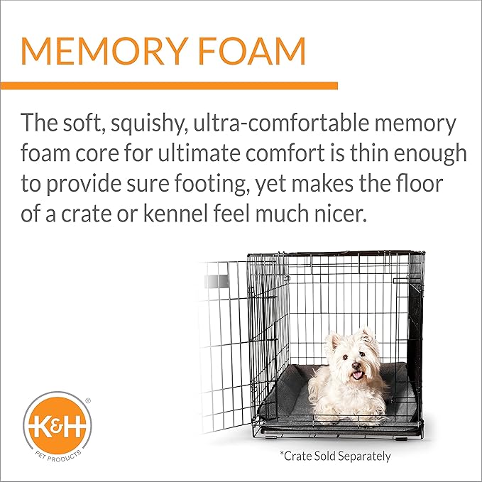 K&H Pet Products Memory Foam Crate Pad Gray 20 X 25 Inches