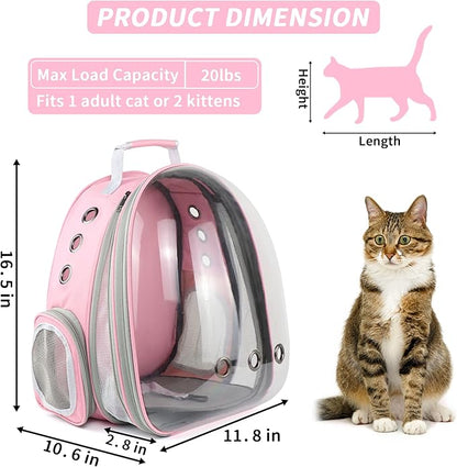 Cat Backpack Carrier,Expandable Pet Bubble Backpack Airline Approved, Pet Travel Carrying Bag for Small Medium Cats and Puppy with Hiking Walking Outdoor Use