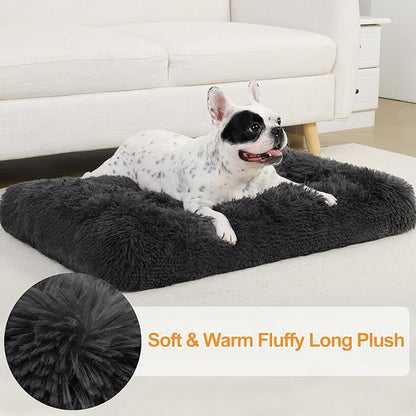 KSIIA Dog Crate Bed Washable Dog Beds for Small Dogs Deluxe Plush Fluffy Comfy Thick Kennel Pad Anti-Slip & Anti-Scratch Pet Sleeping Mat 23 x 18 Inch,