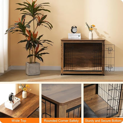 DWANTON Dog Crate Furniture with Cushion 32.5" L,