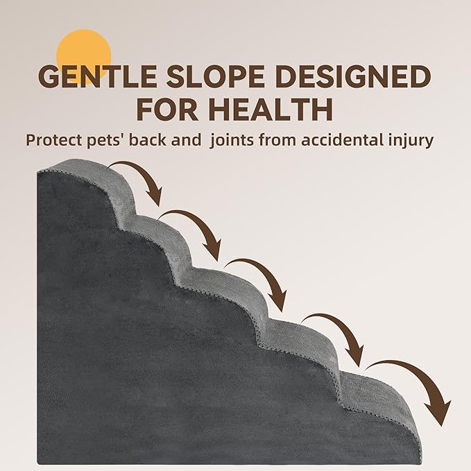 Foam Pet Stairs for High Beds 5-Step Dog 26''