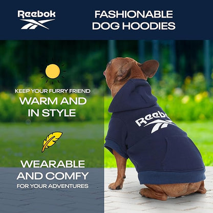Reebok Dog Hoodie – Fleece Dog Sweater with Leash Hole