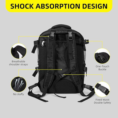 Large Pet Backpack Dog Backpack for Most Dog Sizes Travel&Hiking Pet Carrier Backpack with Safety leash large Ventilations Double-layer Structure (BLACK)