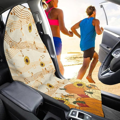 Yewattles Fall Musical Pumpkins Stain Resistant Car Seat