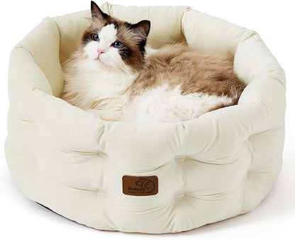 Bedsure Round Cat Beds for Indoor Cats 20x20x9inches, Soft