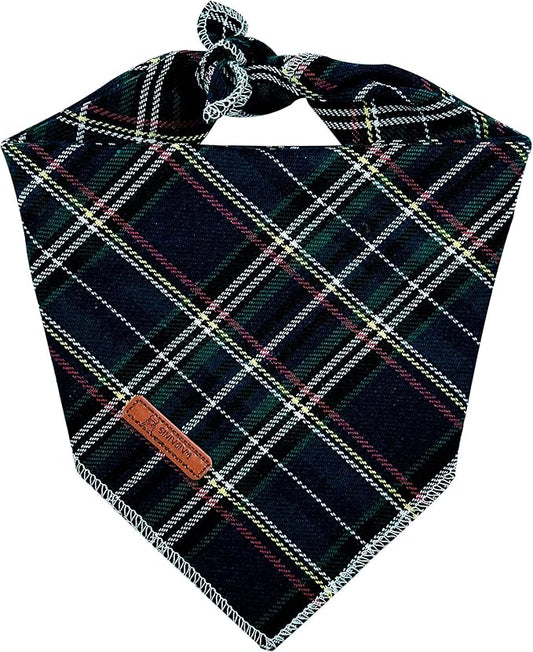 Christmas Day Dog Bandana Red Green Plaid Cotton