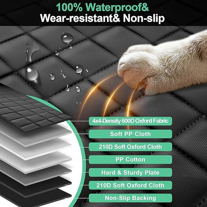 Dog Car Seat Cover for Back Seat(Large Space Holds 400lbs) 100% Waterproof