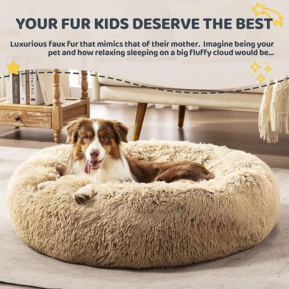 Calming Dog Bed for Medium Large Dogs 39", Shag