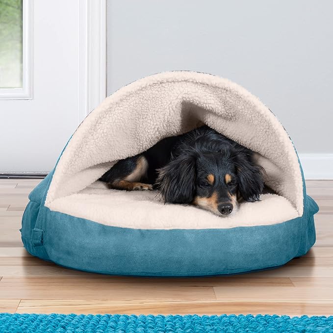 Furhaven 26" Round Cooling Gel Dog Bed for Medium/Small Dogs w/ Removable Washable Cover 30 lbs 26-inch