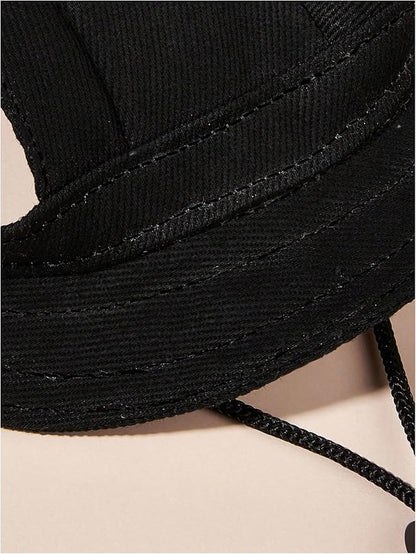 Generic Solid Dog Hat with Ear Hole Round Brim Dog Puppy Cat Sun Hat Bucket Hat Outdoor Sun Protection Pet Caps for Small Medium Cats Dogs Kitten Black Large