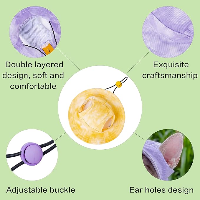 Pet hat with Ear Holes Sunscreen Baseball Cap Suitable for Small and Medium-Sized Dogs Outdoor Climbing hat in Summer Pet Products (Large