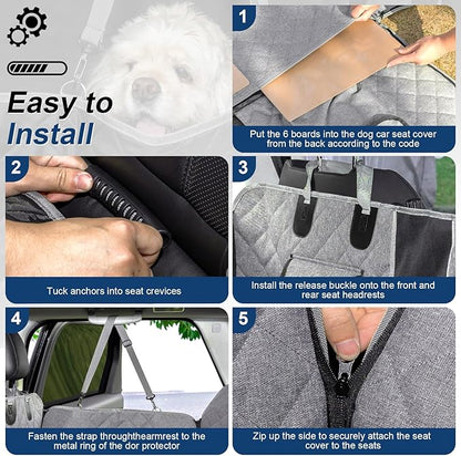 Dog Car Seat Cover/Backseat Cover for Dogs in Car with Strong Hard Bottom