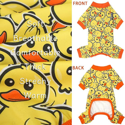XPUDAC 4 Pack Dog Pajamas Soft Strechy Duck Apparel-3X-Large