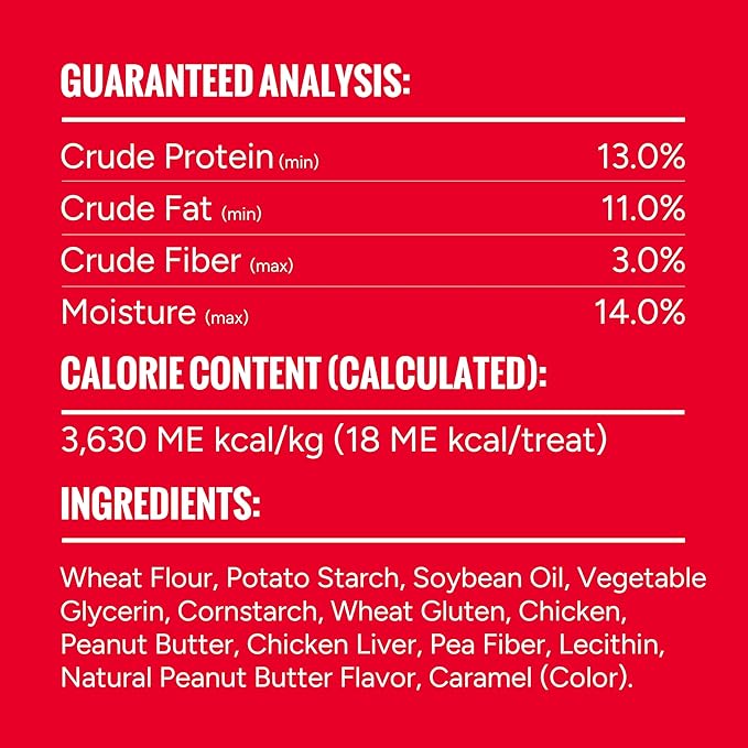 Good 'n' Tasty Triple Flavor Stacks with Peanut Butter, 3.5 Ounces, Bite Sized Snacks for Dogs with Premium Chicken and Real Peanut Butter