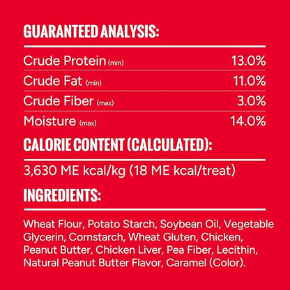 Good 'n' Tasty Triple Flavor Stacks with Peanut Butter, 9 Ounces, Bite Sized Snacks for Dogs with Premium Chicken and Real Peanut Butter