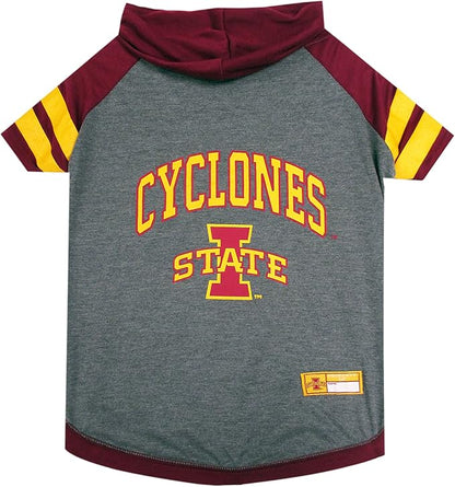 NCAA Iowa State Cyclones Hoodie for Dogs & Cats, Large Collegiate Licensed Dog Hoody Tee Shirt. Sports Hoody T-Shirt for Pets. College Sporty Dog Hoodie Shirt.