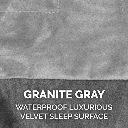 Furhaven Waterproof Throw Blanket for Dogs & Indoor Cats, Washable - Two-Tone Luxe Velvet Dog Blanket - Granite Gray, Extra Large/XL