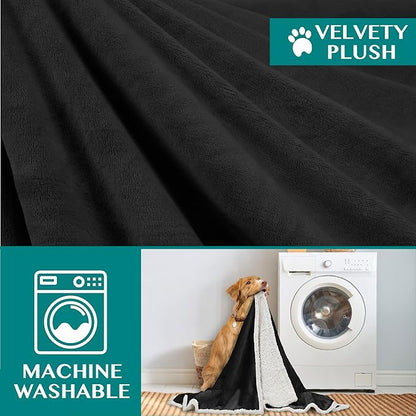 PetAmi Dog Blanket for Medium Large Dogs 40x60 Black