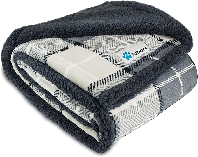 PetAmi WATERPROOF Dog Blanket for Bed 80x60 Plaid