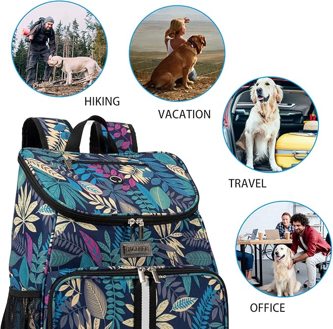 BAGLHER丨Dog Travel Bag, Airline Approved Pet Supplies Backpack, Dog Travel Backpack with 2 Silicone Collapsible Bowls and 2 Food Baskets