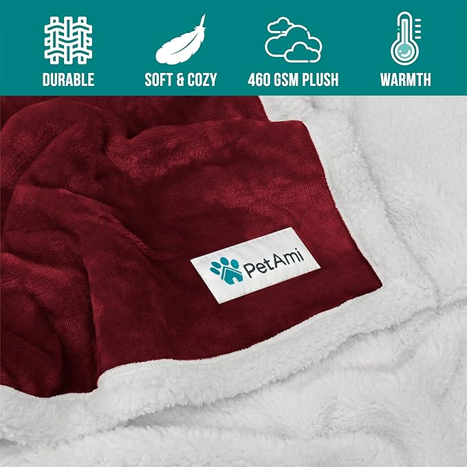 PetAmi Dog Blanket for Medium Large Dogs 40x60 Maroon