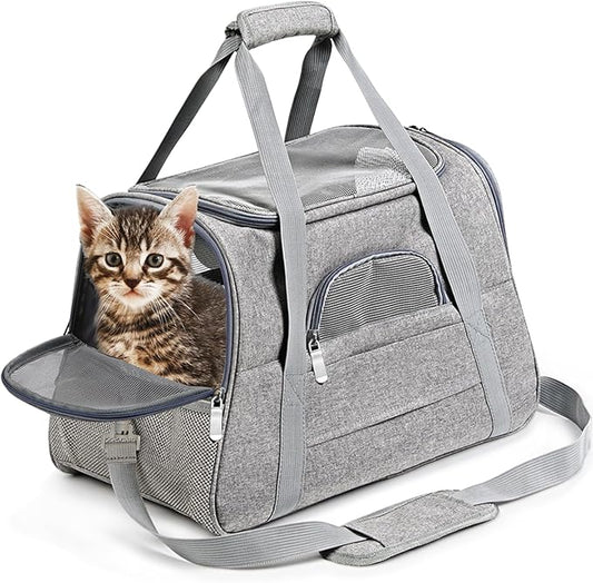 Prodigen Cat Carrier Dog Carrier for Medium Dogs Dog Travel Crate Soft Slided Collapsible Pet Travel Carrier, Large (20.5" W x 13.5" H x 10" D)