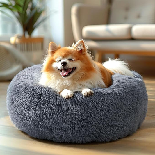 Veehoo Calming Dog Bed for Medium Small Dog 25 lbs 23", Dark