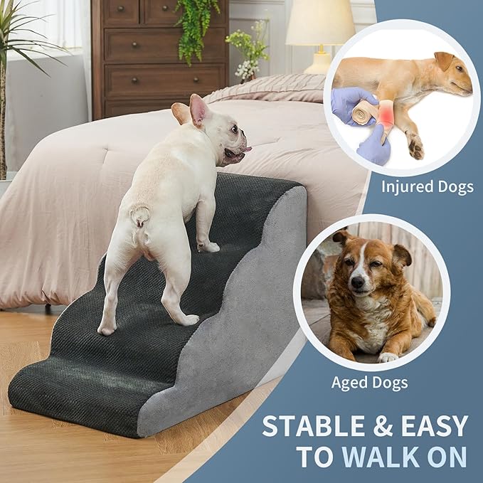 BOMOVA Dog Stairs for Small Dogs 4-Step Dog 2/3/4/5 Steps