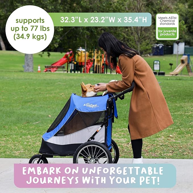 Petique Trailblazer Pet Jogger/Stroller 77LBS -