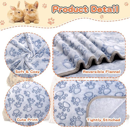 Dog Blankets for Extra Large Dogs, Soft Fleece Dog Blanket Fluffy Pet Blanket Warm Sleep Mat Cover for Bed Couch, Cute Paw Print Puppy Cat Blanket, Flannel Throw Blanket for Dogs, 80"X60" (1 Pack)